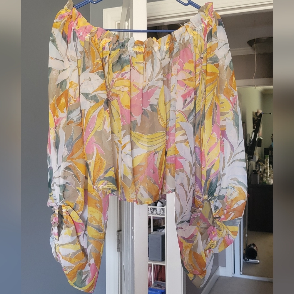 Live 4 Truth Multicolor Floral Off-Shoulder Blouse
